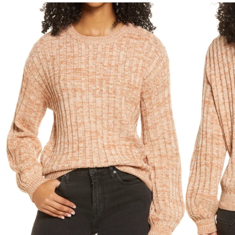 BlankNyc Heater Ribbed Crewneck Sweatwer